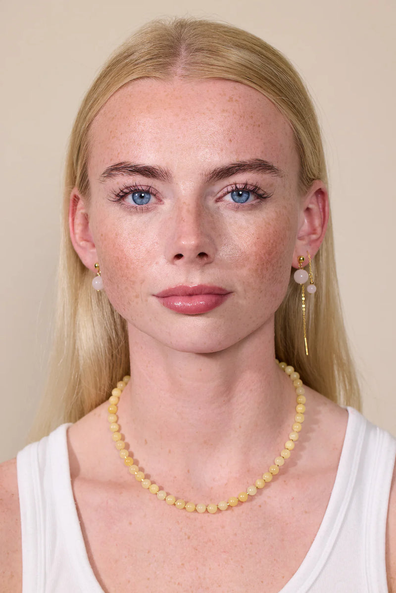 Gul jade halskæde