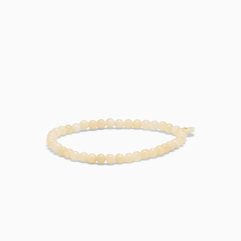 Gul Jade armbånd, 4mm