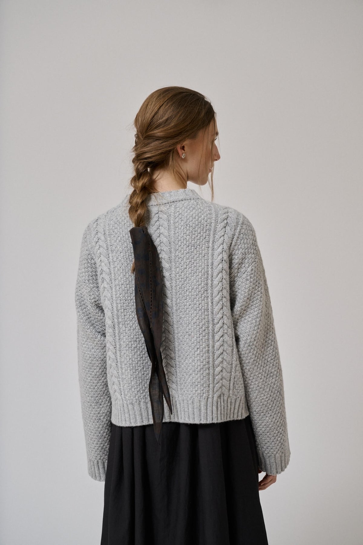 Heather Ls Knit Jumper, Light Grey Melange