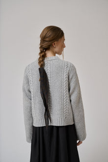 Heather Ls Knit Jumper, Light Grey Melange