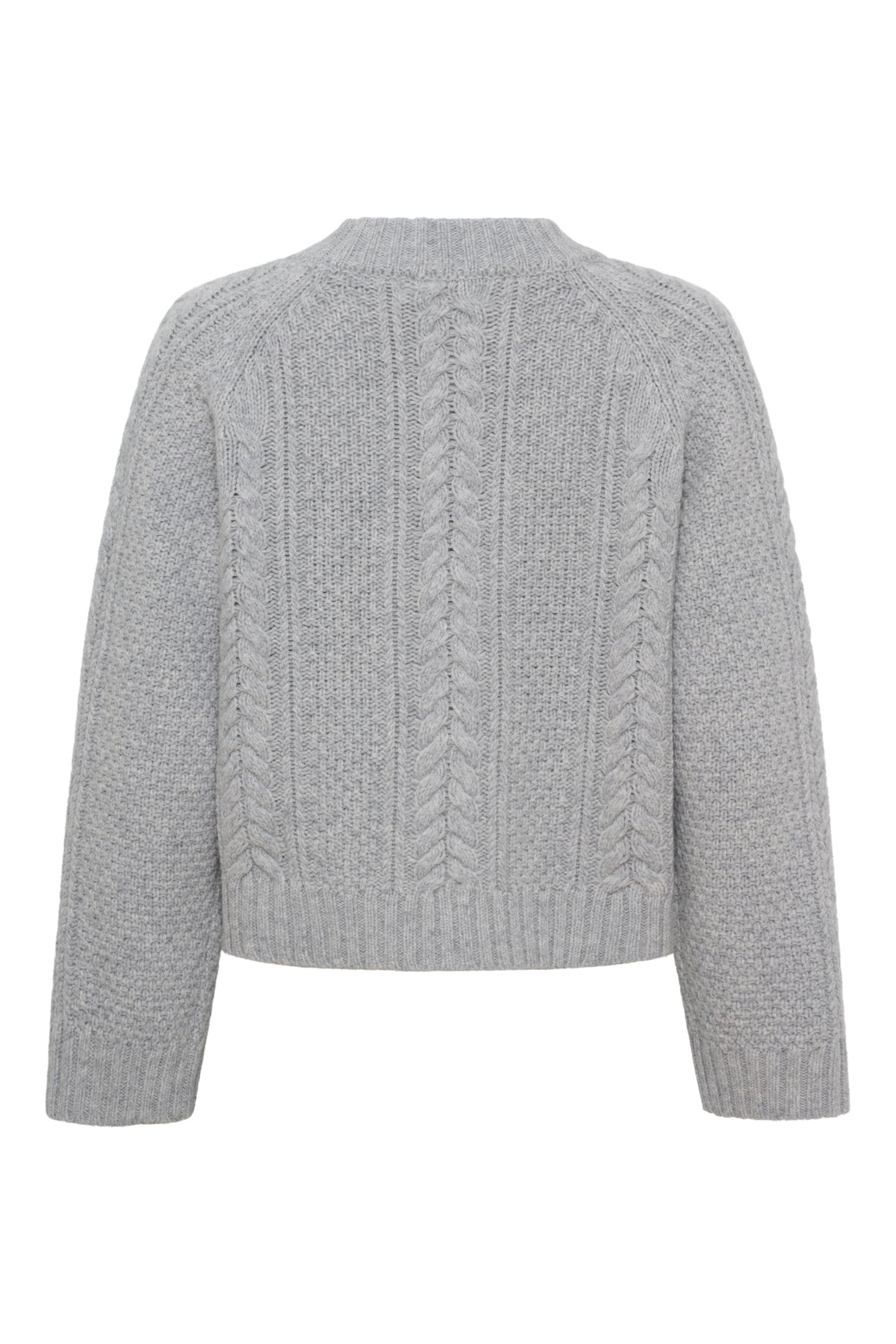 Heather Ls Knit Jumper, Light Grey Melange