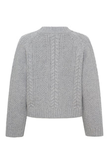 Heather Ls Knit Jumper, Light Grey Melange