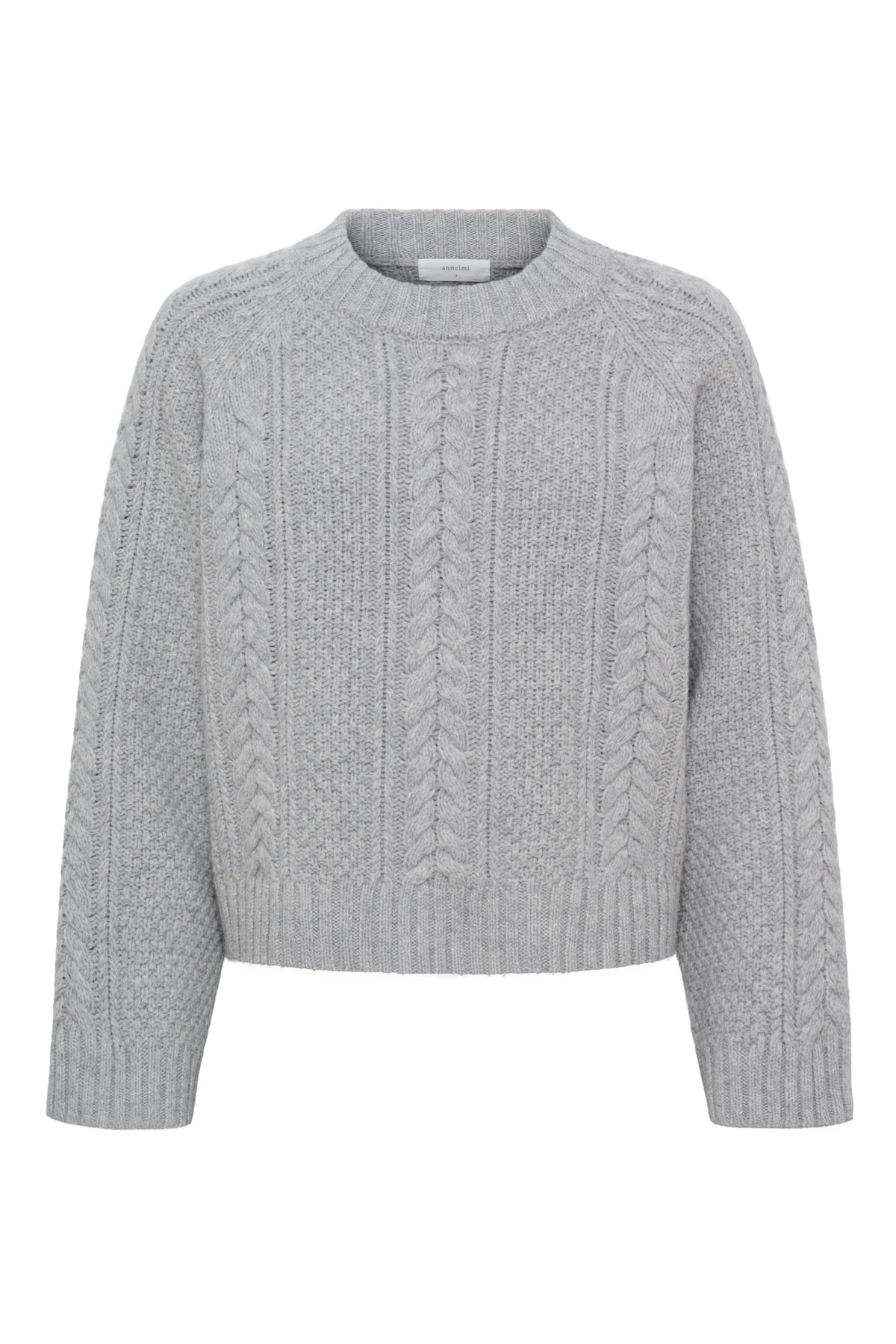 Heather Ls Knit Jumper, Light Grey Melange