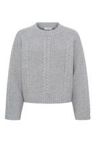 Heather Ls Knit Jumper, Light Grey Melange