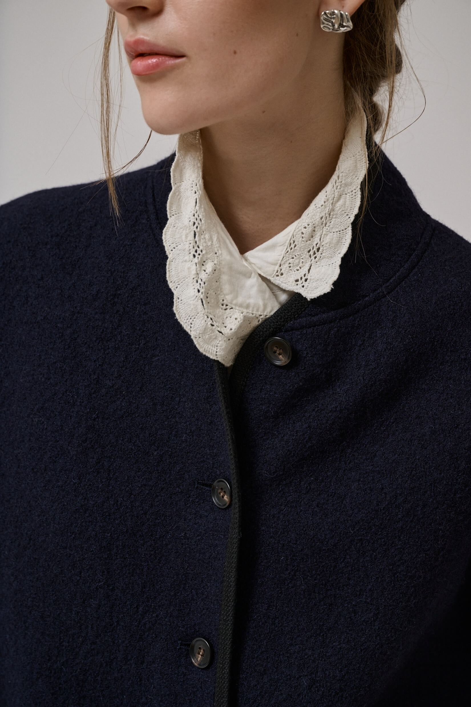 Hill ls wool jacket, Dark Navy