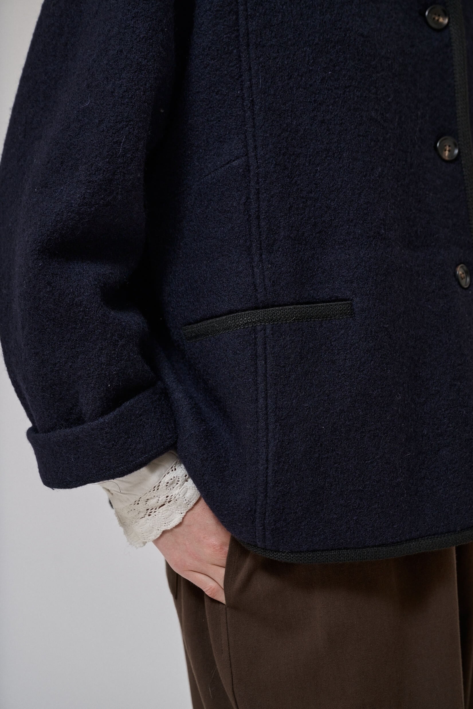 Hill ls wool jacket, Dark Navy