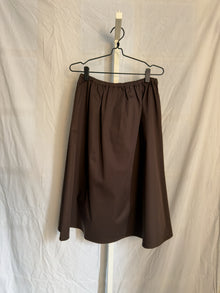 Bianca HW Below Knee Skirt, Brown