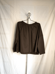 Magrethe LS Tie Top, Brown