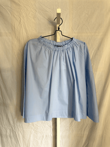 Magrethe LS Tie Top, Light Blue