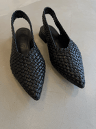 Soledad woven slingback sandal, Black