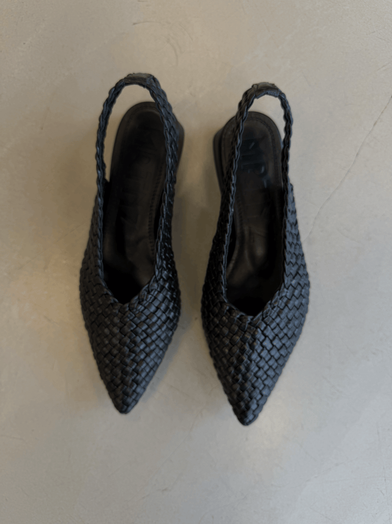 Soledad woven slingback sandal, Black