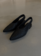 Soledad woven slingback sandal, Black