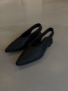 Soledad woven slingback sandal, Black