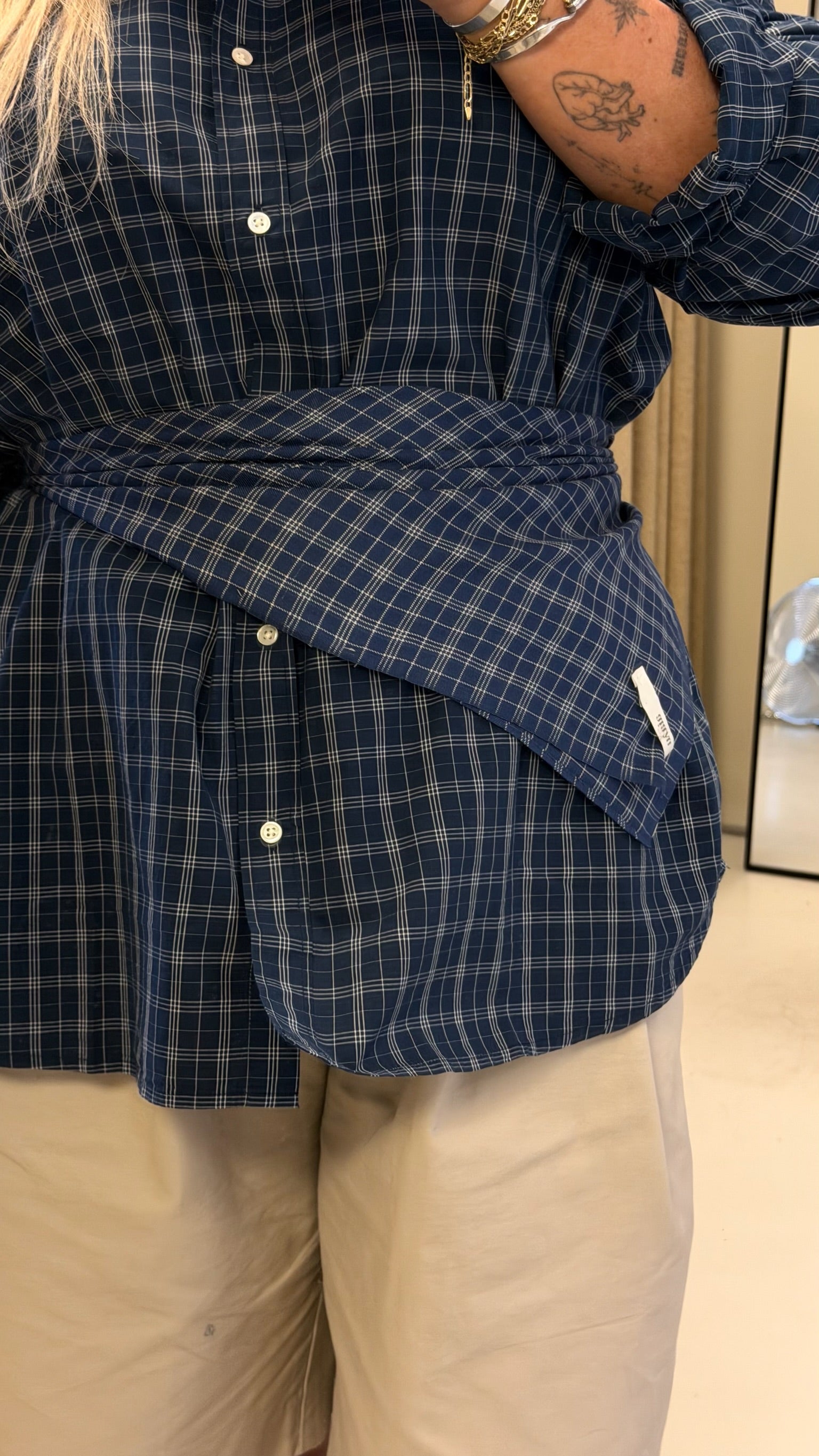 Colton Silk Scarf, Mix Navy