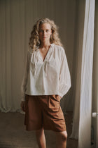 Irissa LS Blouse, White Sand