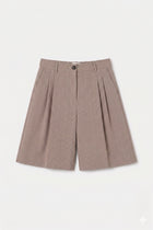 Jette HW Shorts, Brown & White Check