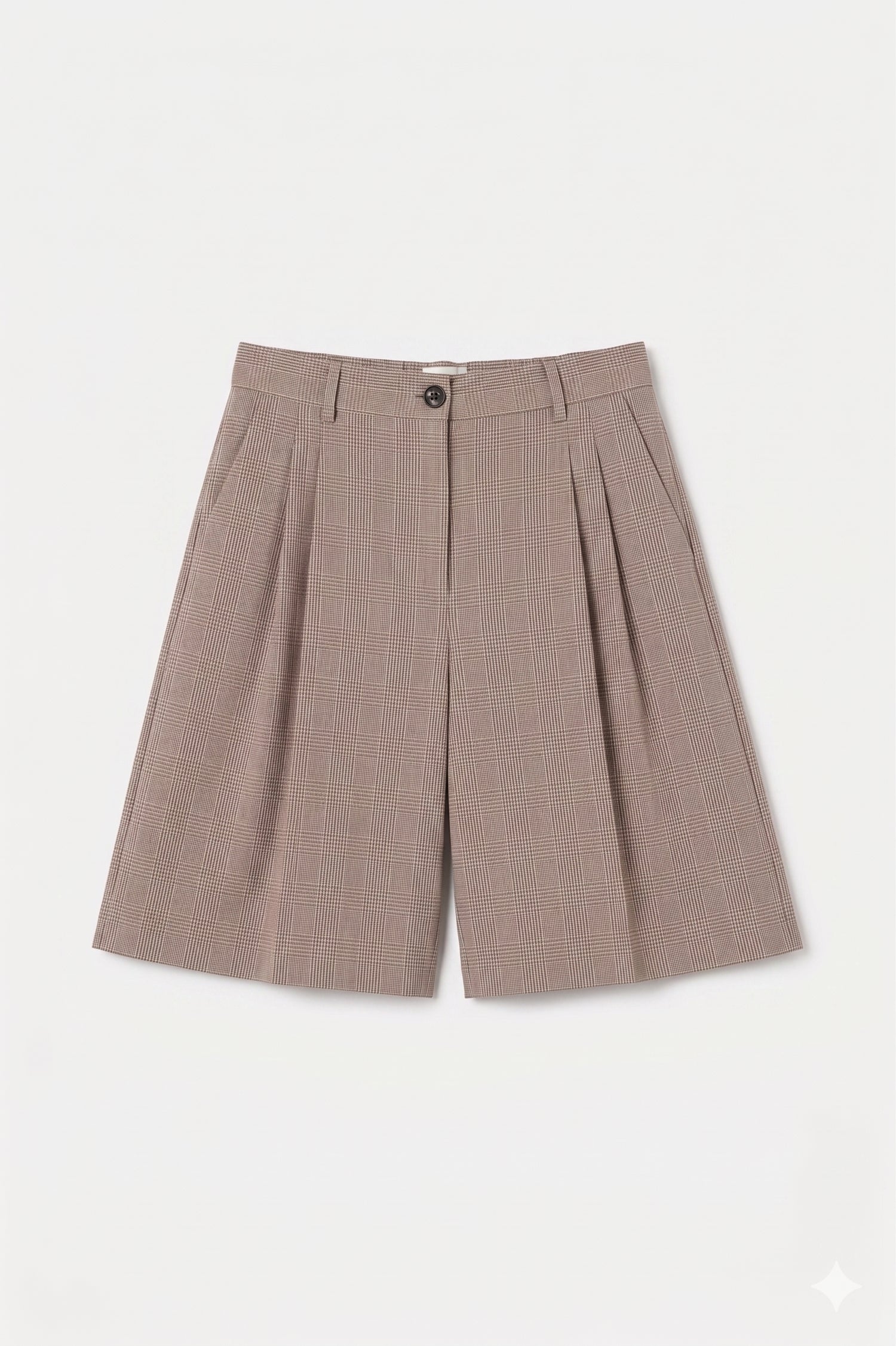 Jette HW Shorts, Brown & White Check
