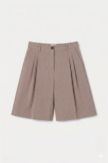 Jette HW Shorts, Brown & White Check