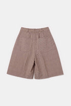 Jette HW Shorts, Brown & White Check