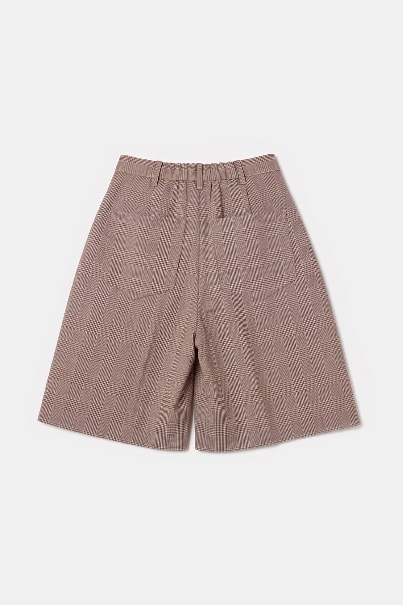 Jette HW Shorts, Brown & White Check