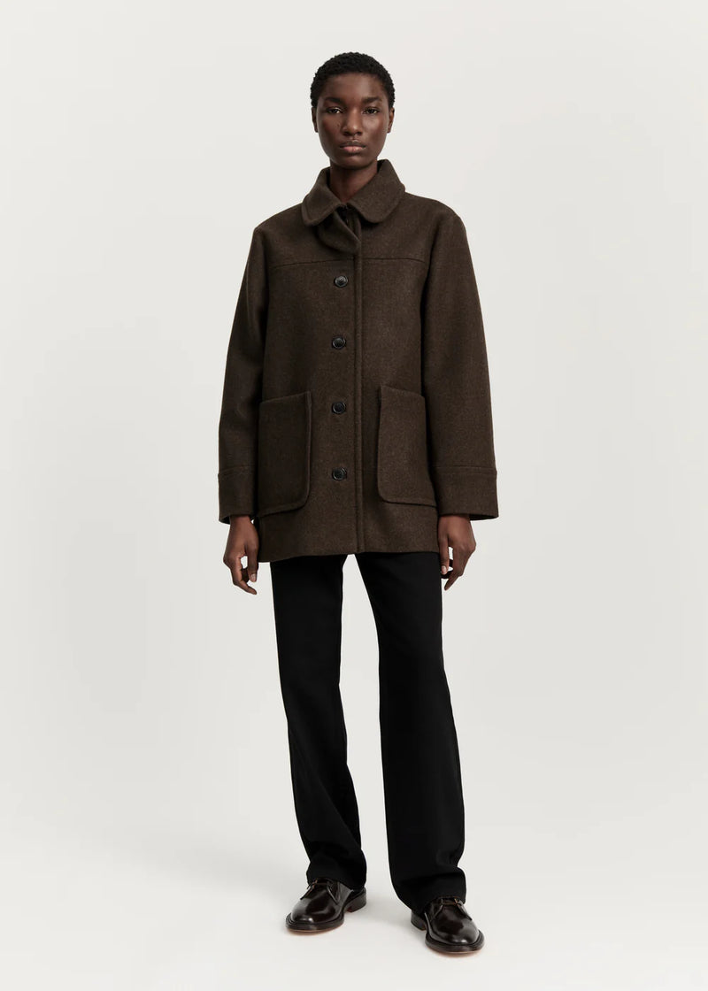Jamie jacket loden – wool, Pure Dark Brown
