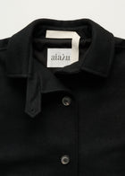 Jo Coat Loden i Black – krave og knapper