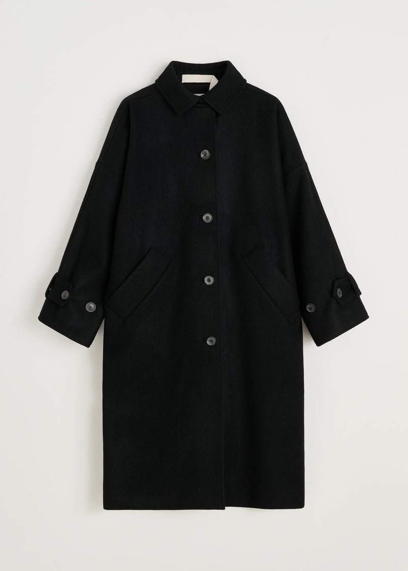 Jo Coat Loden i Black – produktbillede