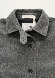 Jo Coat Loden i Pure Grey – krave og knapper