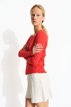 June Cardigan, Bright Red