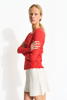 June Cardigan, Bright Red