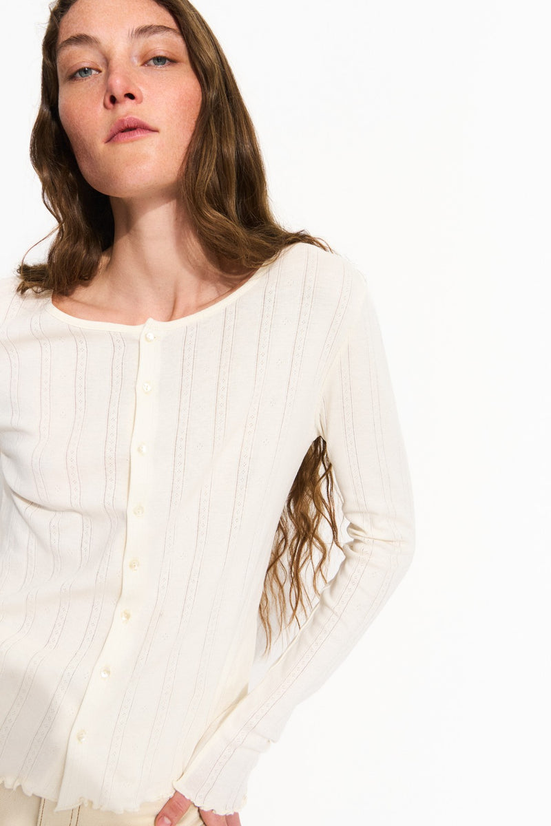 June Cardigan, Ecru