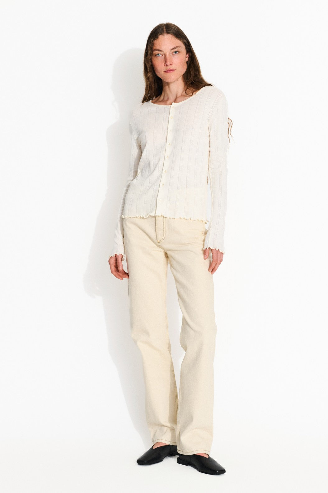 June Cardigan, Ecru