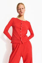 June Cardigan, Bright Red