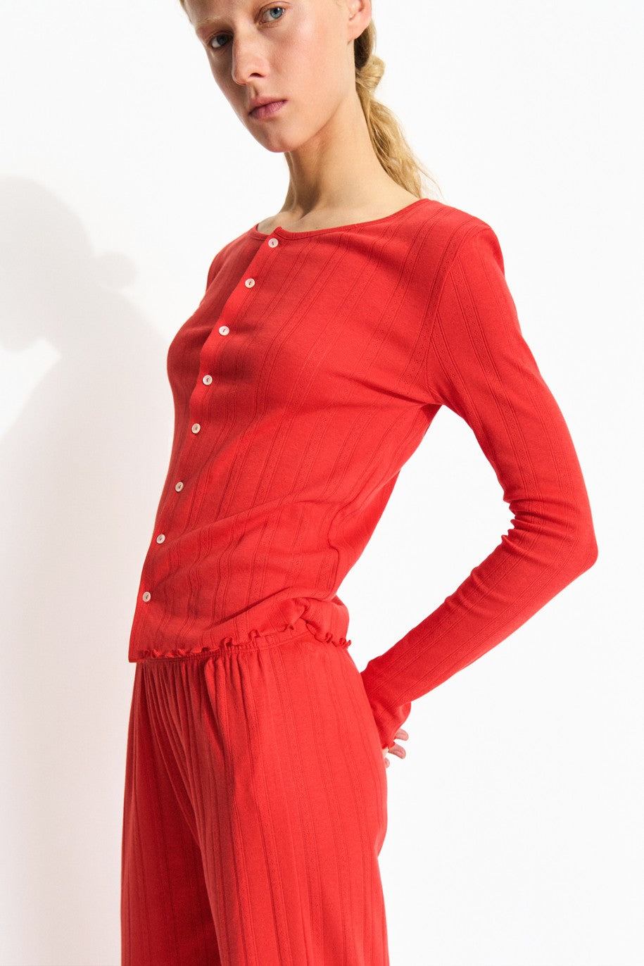 June Cardigan, Bright Red