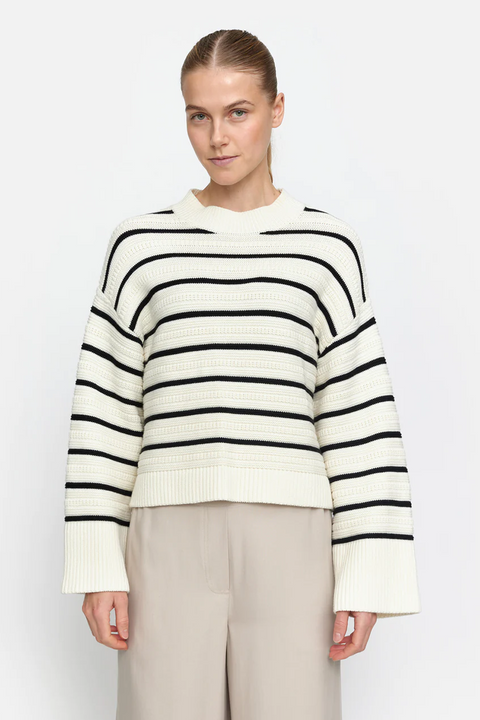 Mille Pullover Knit, Snow White Stripes
