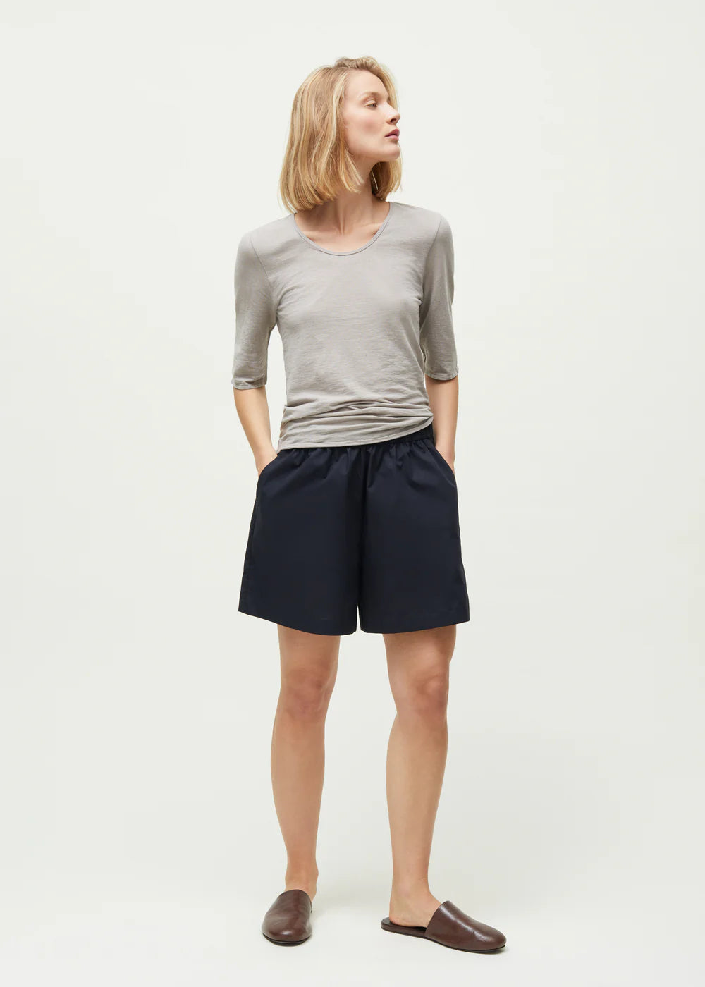 Lulu Poplin, Black Navy