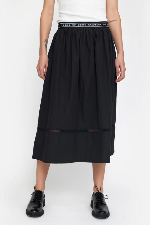 Luna Midi Skirt, Black