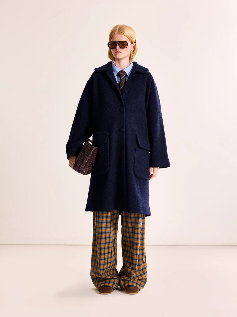 Astrid Long Coat, Navy
