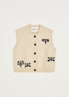 Macha vest i Mix Pure Ecru – produktbillede
