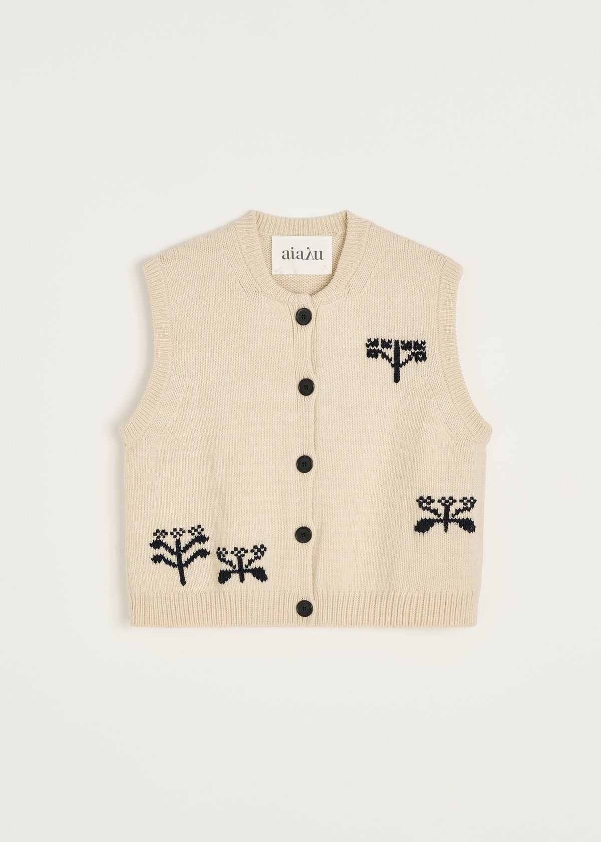 Macha vest i Mix Pure Ecru – produktbillede