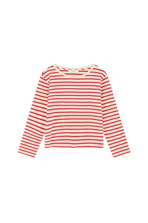 Marron Oversized Blouse, Off white/Red stripe