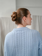 Gertrud Cable Cardigan, Light Blue