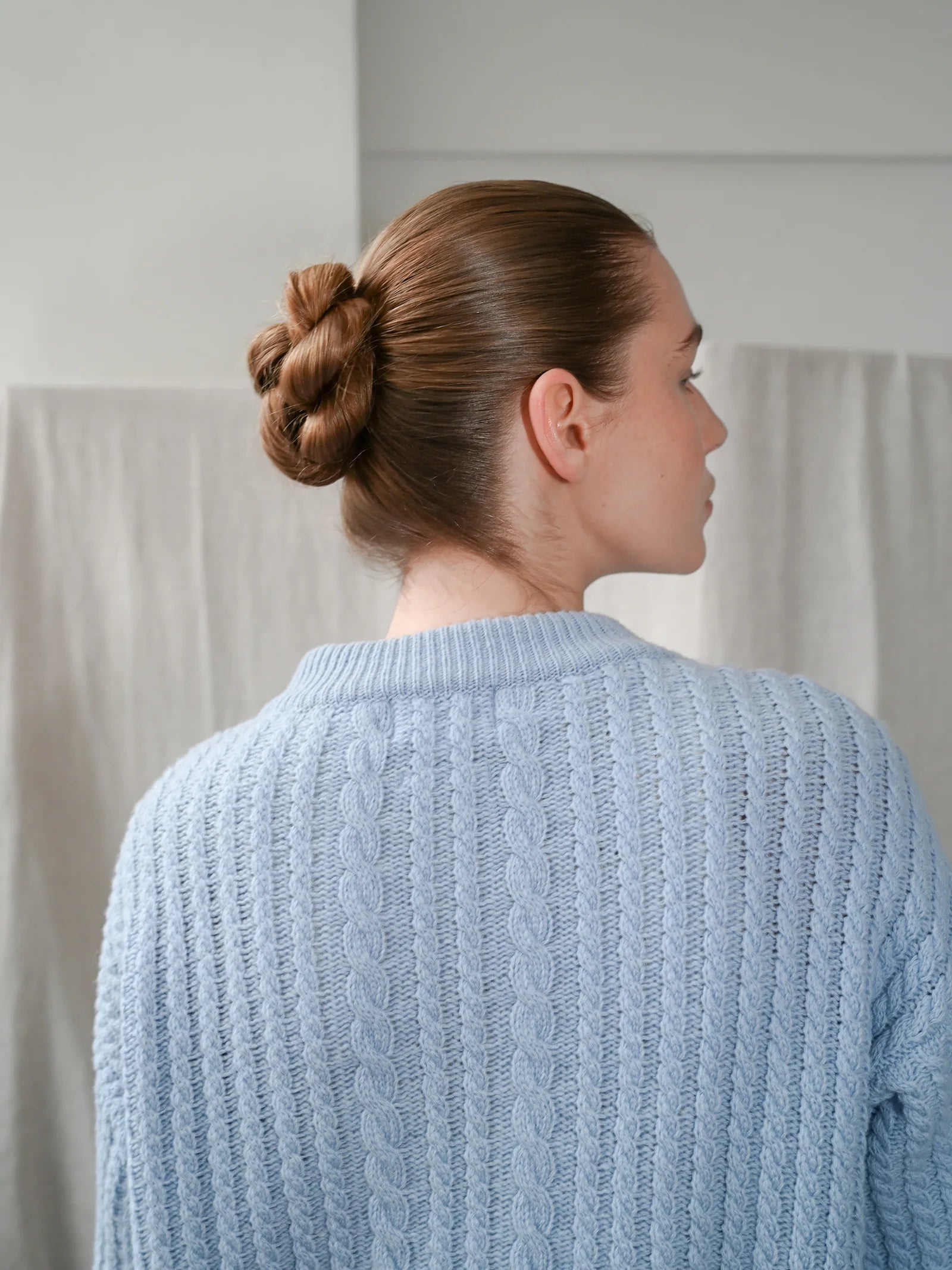 Gertrud Cable Cardigan, Light Blue