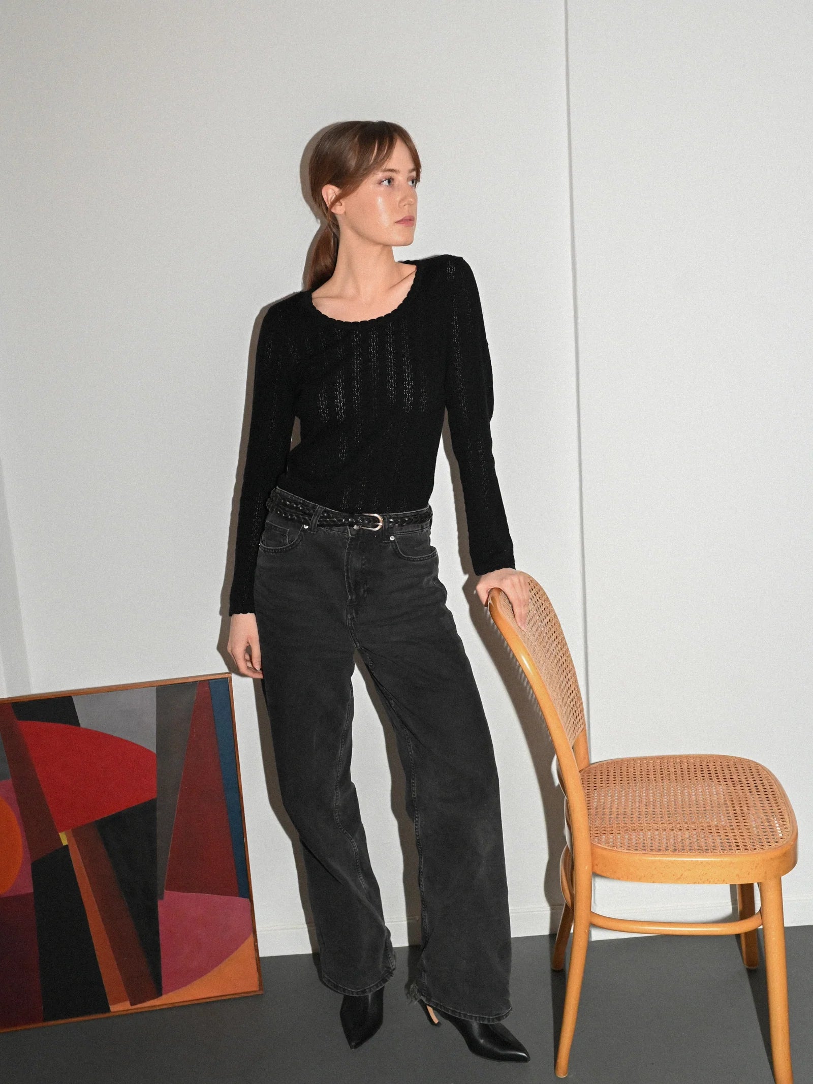 Nellie LS Blouse, Black