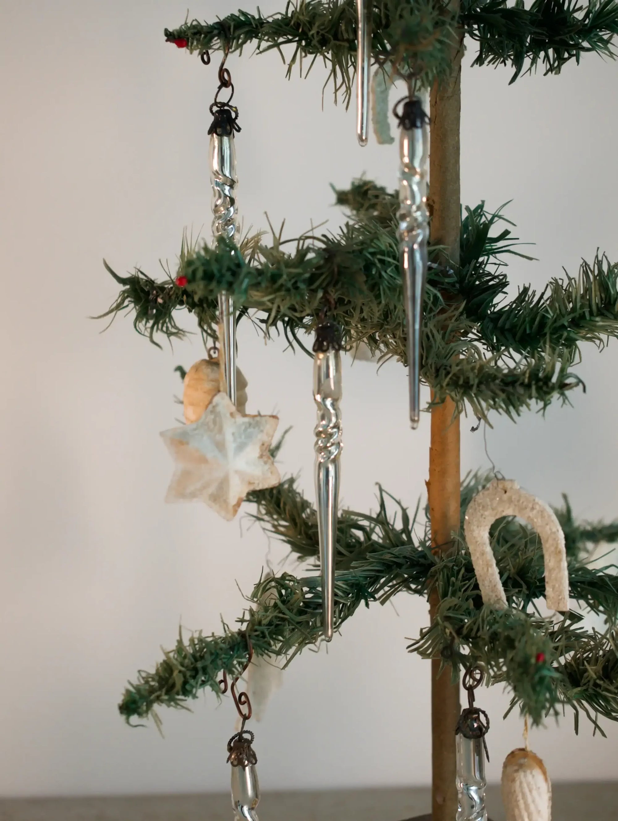 Mundblæste snoet glas istapper (2 stk) jule ornament