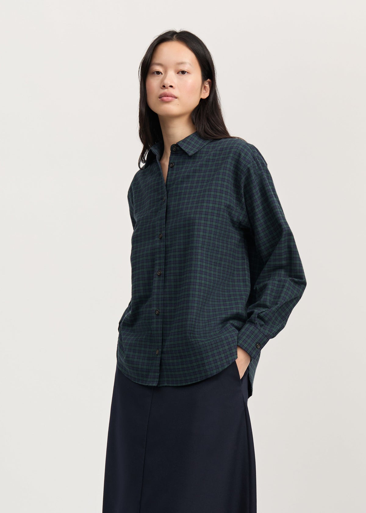 Penny Shirt Check i Evergreen – set bagfra