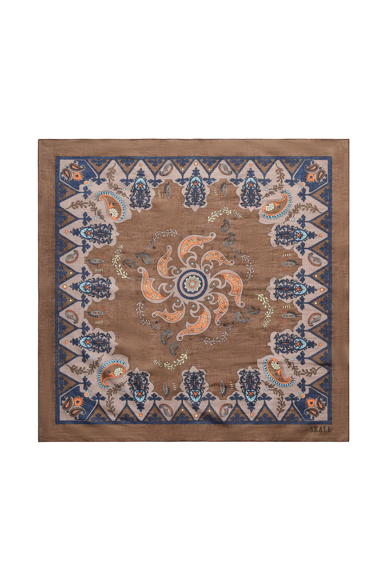 Pippa Scarf, Brown Paisley Print