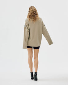 Oversize Long Sleeve Polo, Laurel Oak