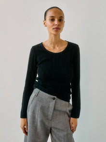 Nellie LS Blouse, Black