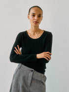 Nellie LS Blouse, Black